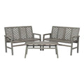 3-Piece Windsor Acacia Wood Patio Loveseat Chat Set C127687