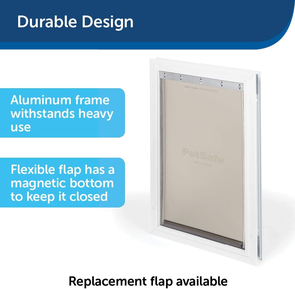 Aluminum Dog Door or Cat Door with Tinted Vinyl Flap and Slide-In Closing Panel J6908