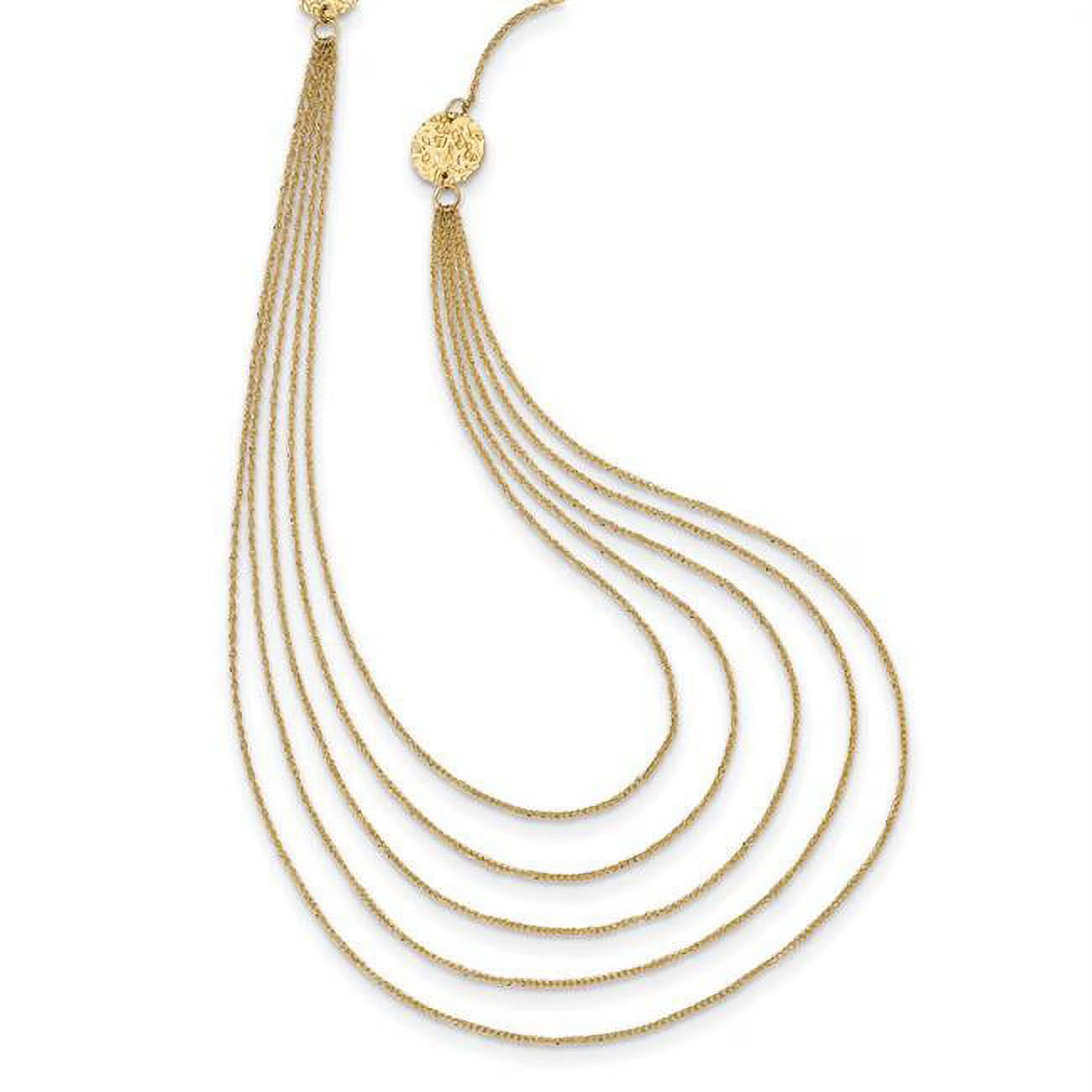 14 Karat Yellow Gold Five Strand Necklace T498