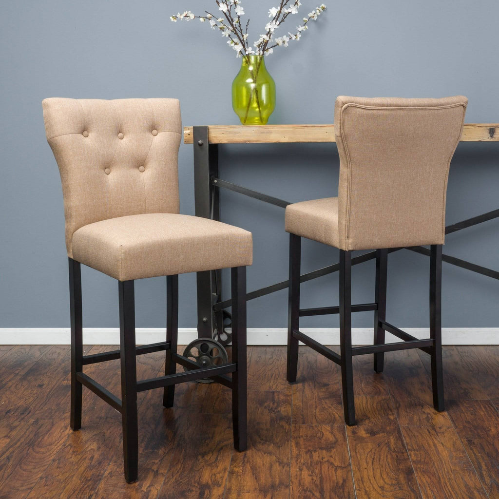 Brown Mocha Fabric Barstool (Set of 2) S2669