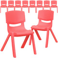 Red Plastic Stackable School Chair with 12 inch Seat Height X18780