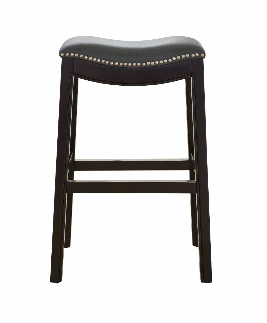 Espresso and Gray Saddle Style Counter Height Bar Stool Z2931