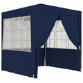 6.6'x6.6' Blue Party Tent with Side Walls E154976