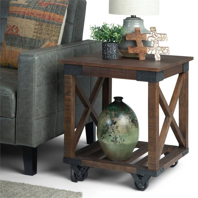 Distressed Brown End Table X819938