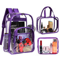 Purple 3pcs Waterproof Clear PVC Backpack Set with Reinforced Padded Straps G276