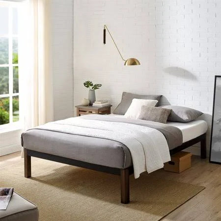 Queen Metal Bed Frame with Wood Legs K207