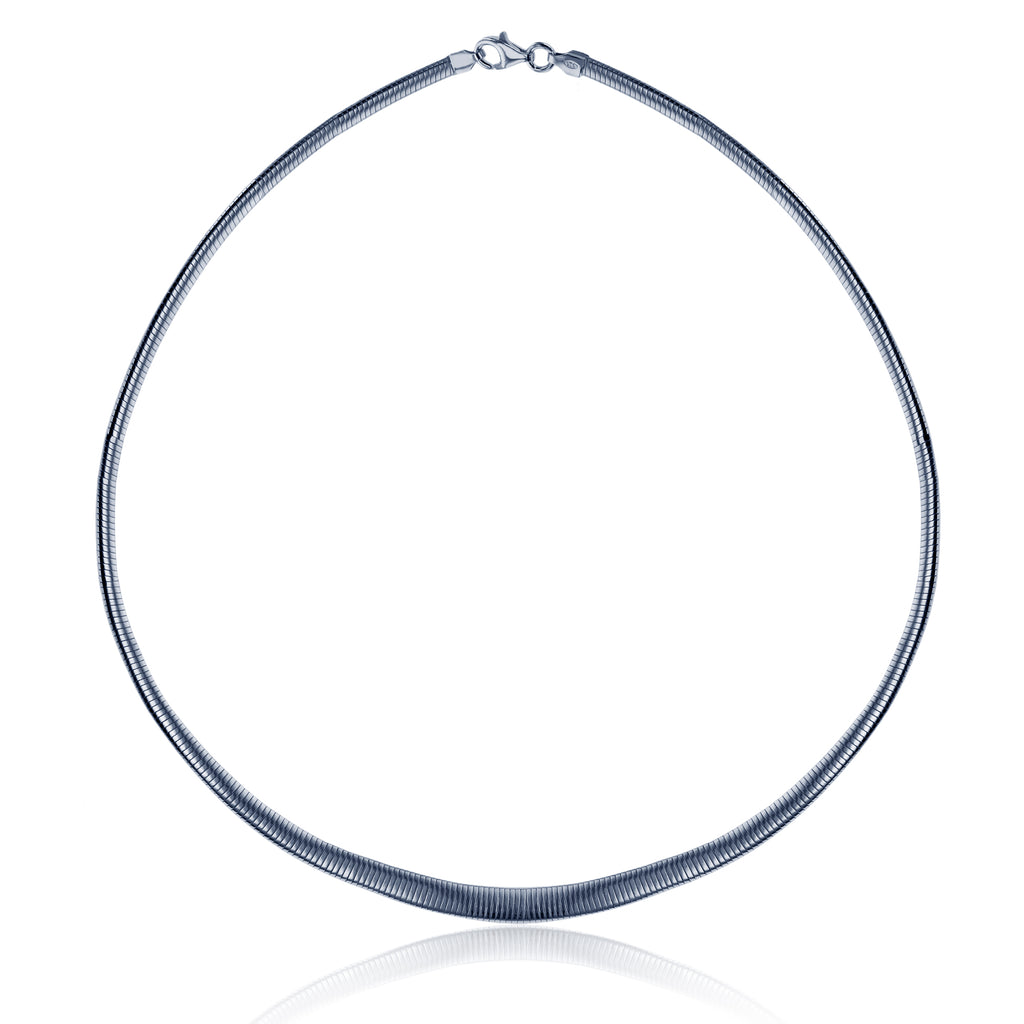 Sterling Silver Rhodium 16.50" Reversible Omega Necklace M47811