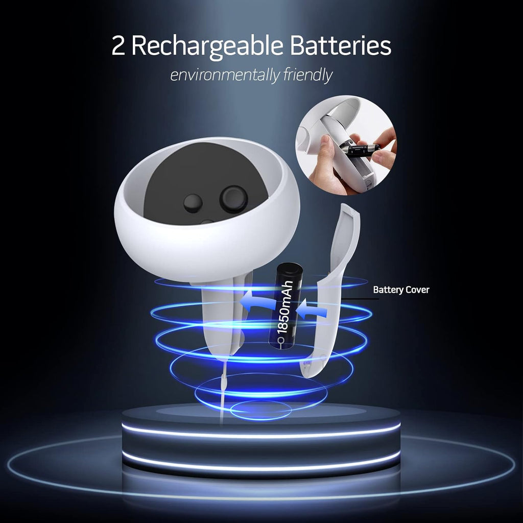 Charging Dock for Oculus Quest 2 Controllers with 2 Rechargeable Batteries and Type-C Charging Cable N477957
