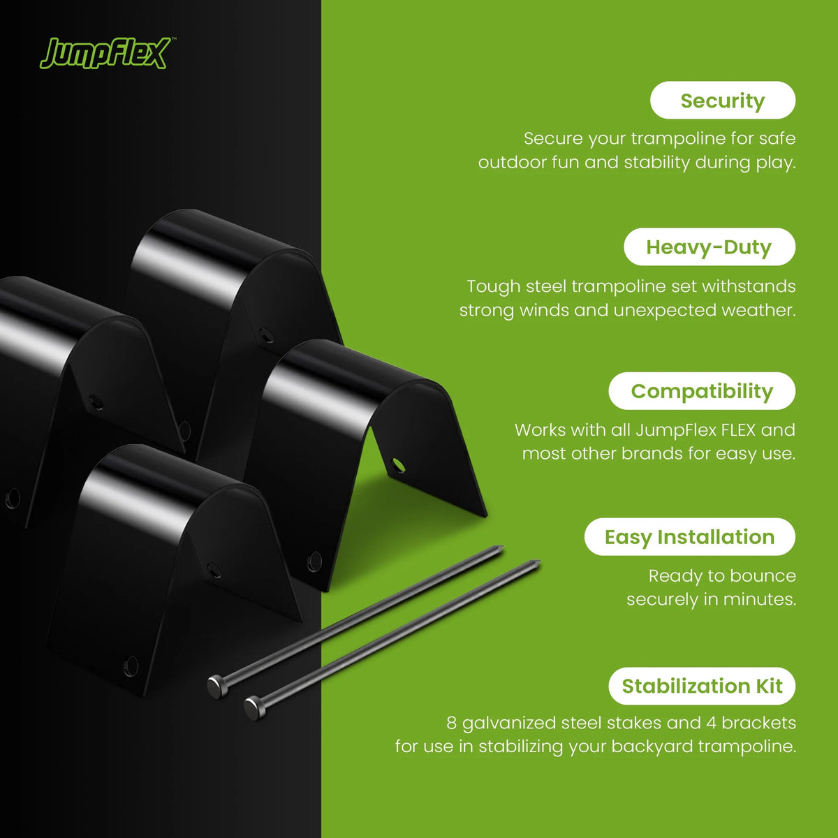 4 Piece Trampoline Ground Anchoring Peg Accessories Set S427293