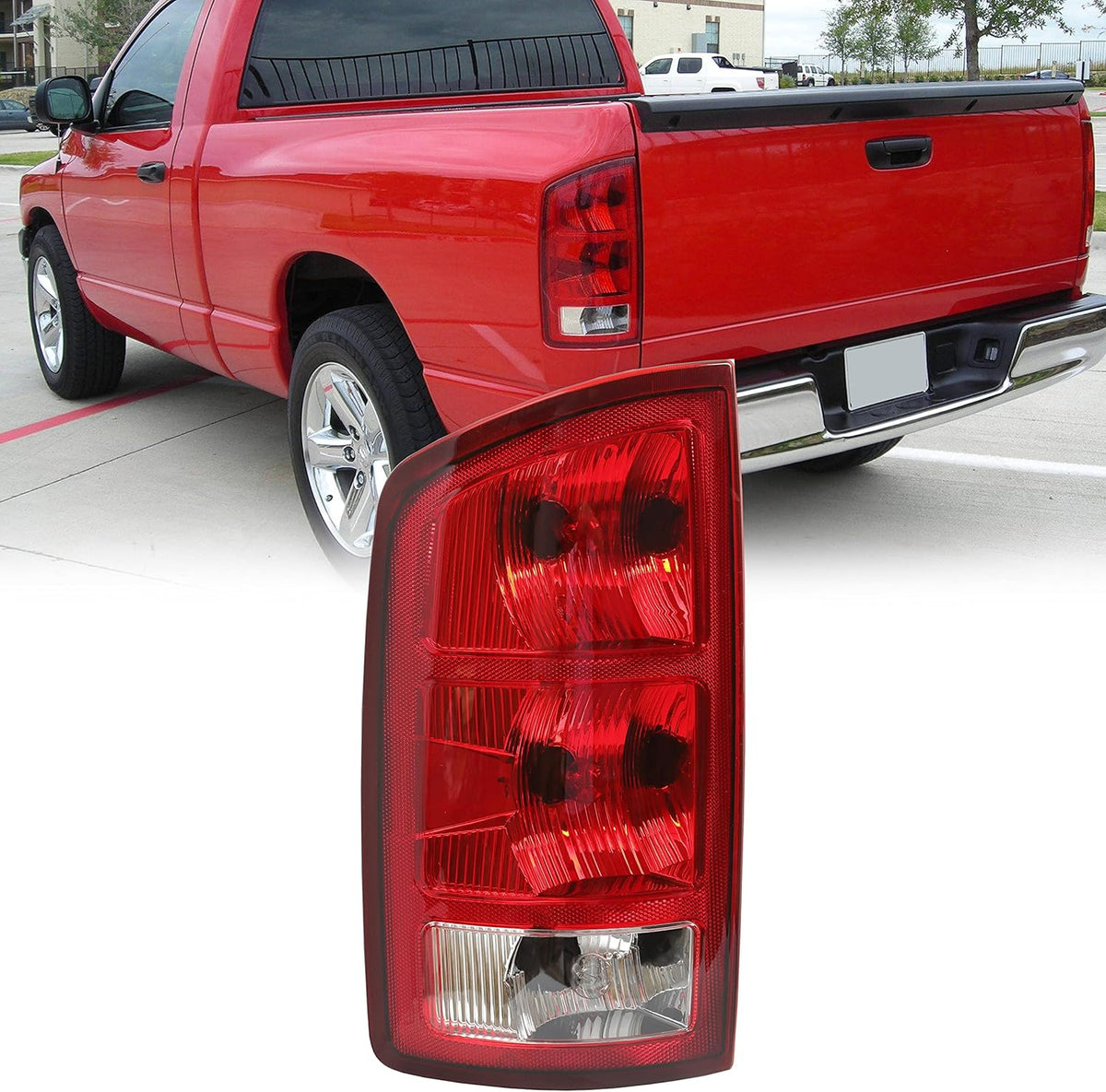 Pair Tail Light Compatible with 2002-2006 Dodge Ram 1500 / 2003-2006 Ram 2500 3500 Taillight Turn Signal Light Replacement (Red Smoked) Pack of 2 M7442