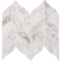 Calacatta Cressa Leaf Honed Marble Mesh-Mounted Mosaic Tile O2884