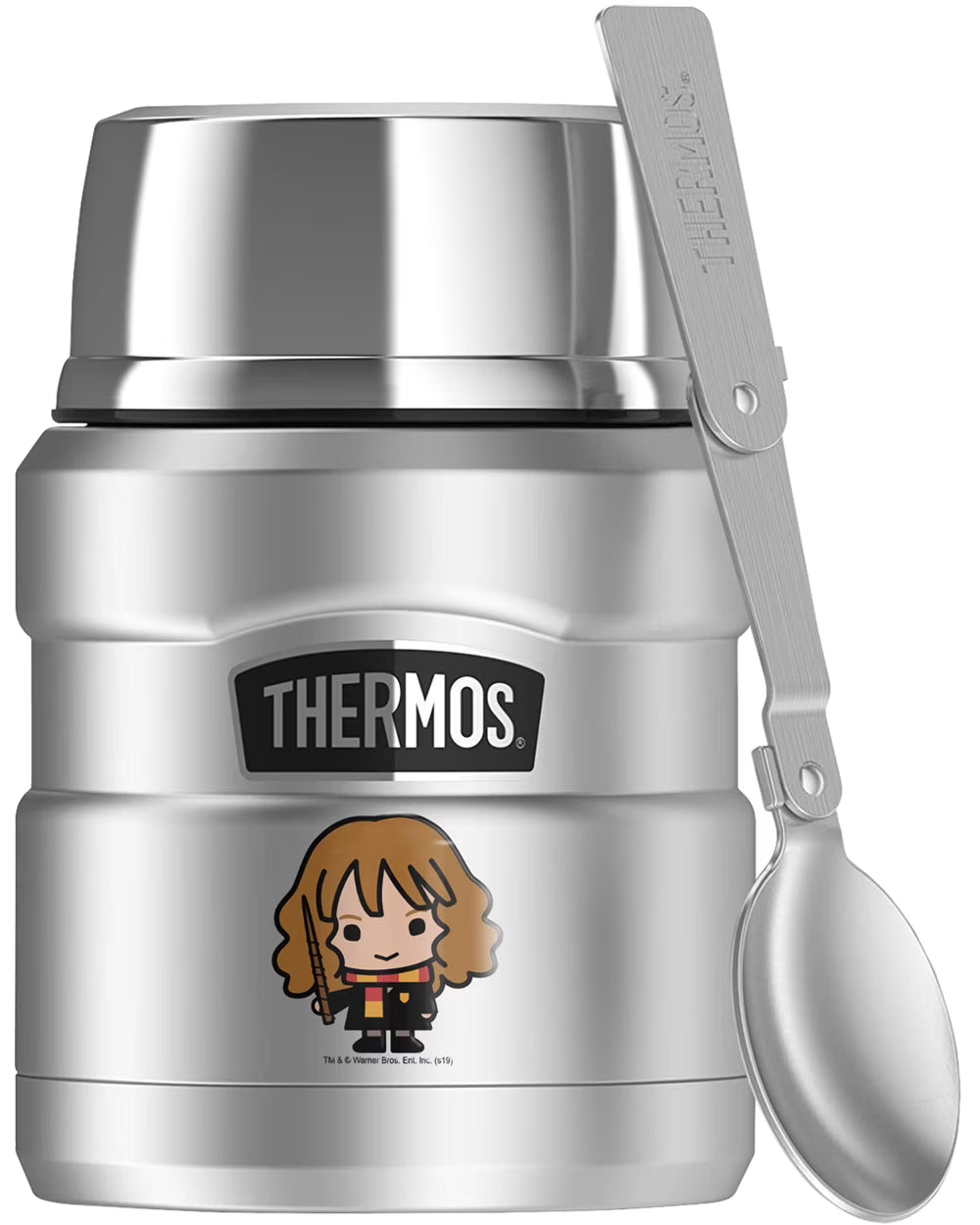 Stainless Steel Food Jar with Folding Spoon, 16oz F35309