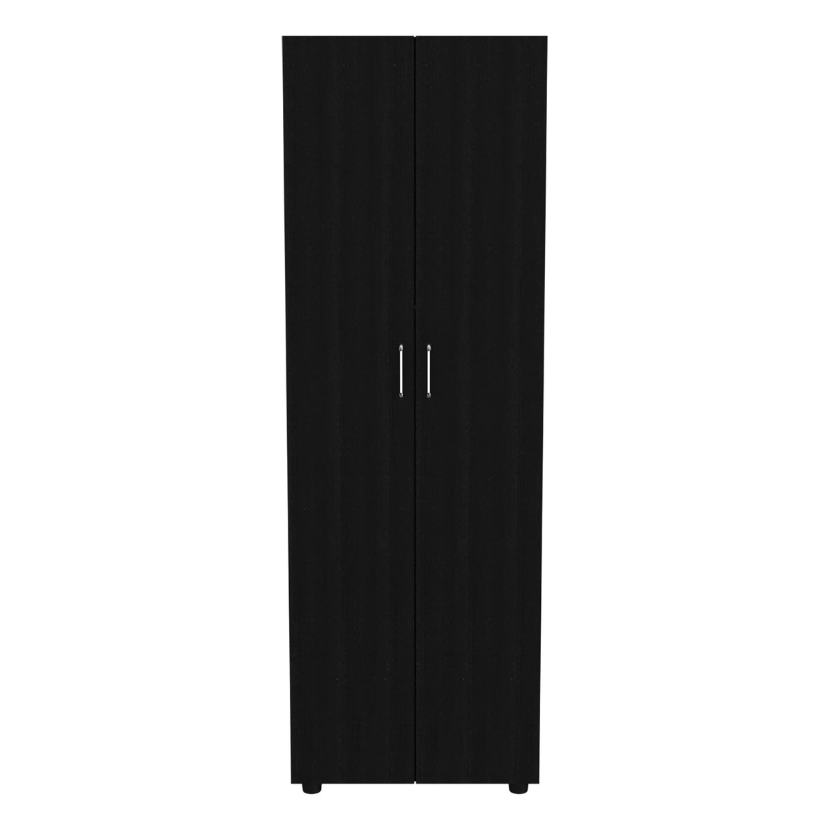 Black Two-Door Armoire with Two Internal Shelves and Rod F7533