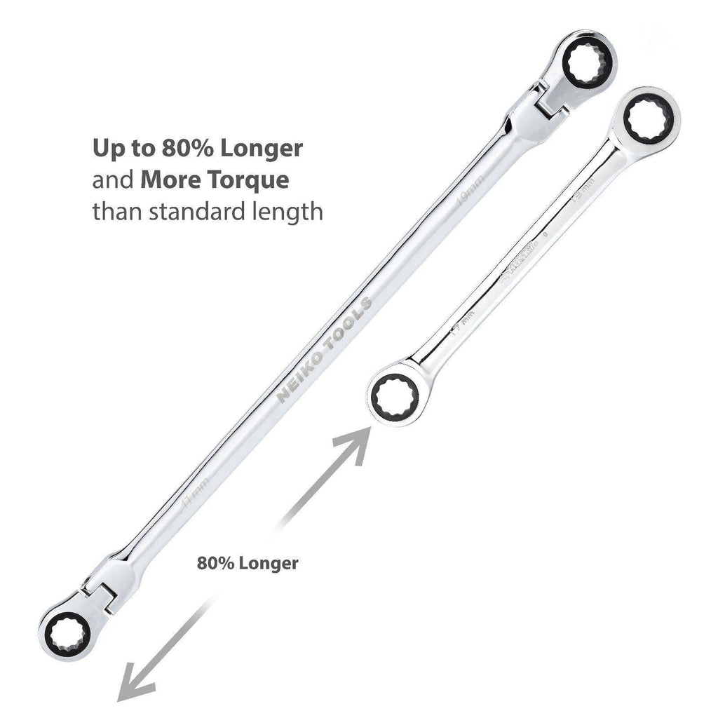 5 PC Metric Flexible Head Ratcheting Wrench Set F897176