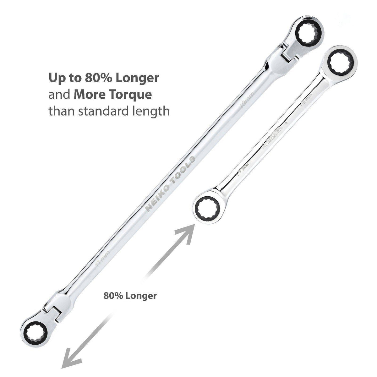 5 PC Metric Flexible Head Ratcheting Wrench Set F897176