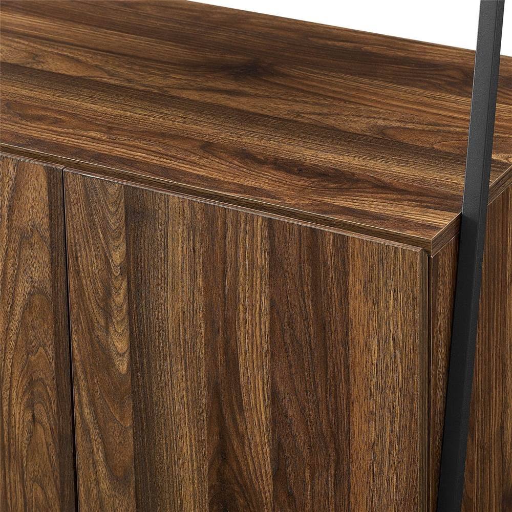 Dark Walnut Industrial Wood Ladder Bookcase N39850