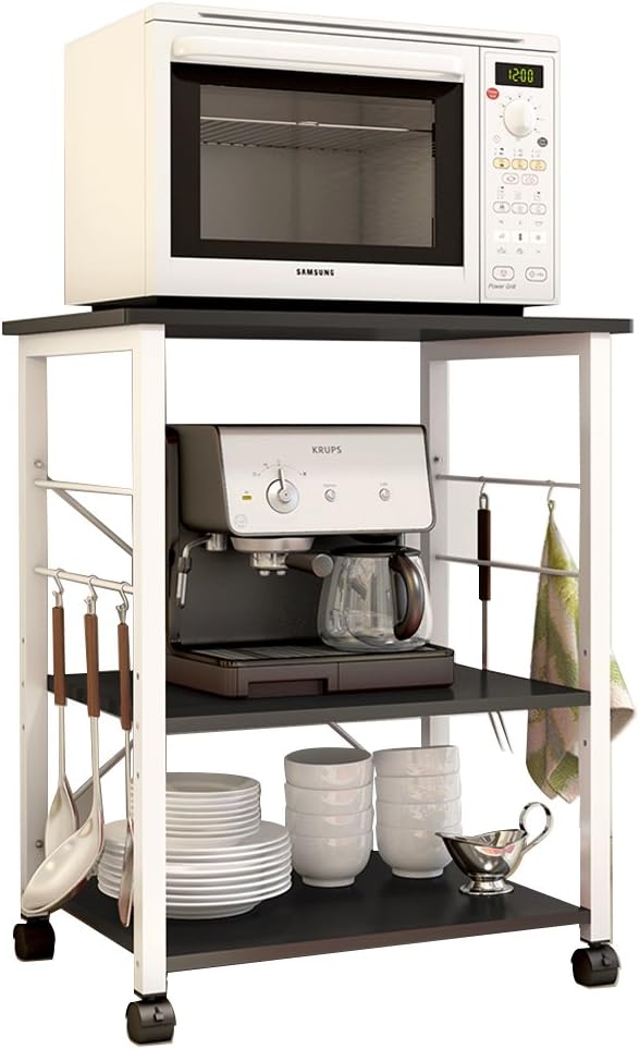 White Oak 3-Tier Kitchen Baker's Rack Utility Microwave Oven Stand Storage Cart Workstation Shelf V274110