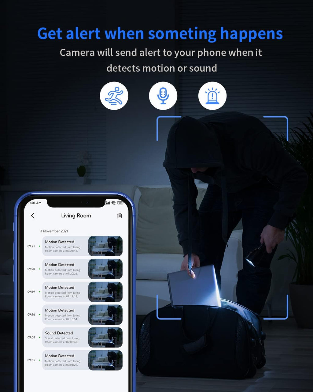 2 Pack Indoor Security Camera with Night Vision and 2-Way Audio Z10651