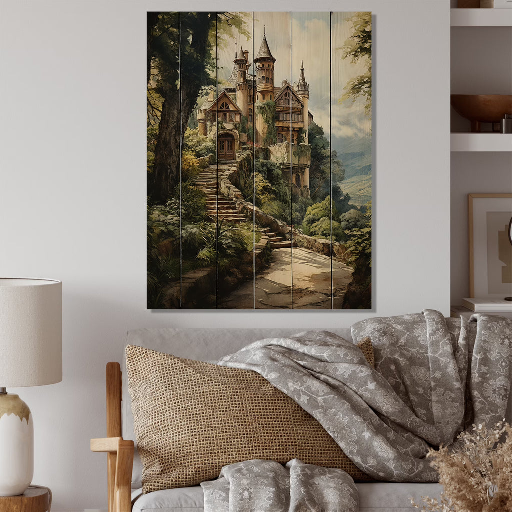 Natural Pine Wood Cityscapes Wall Art R986729