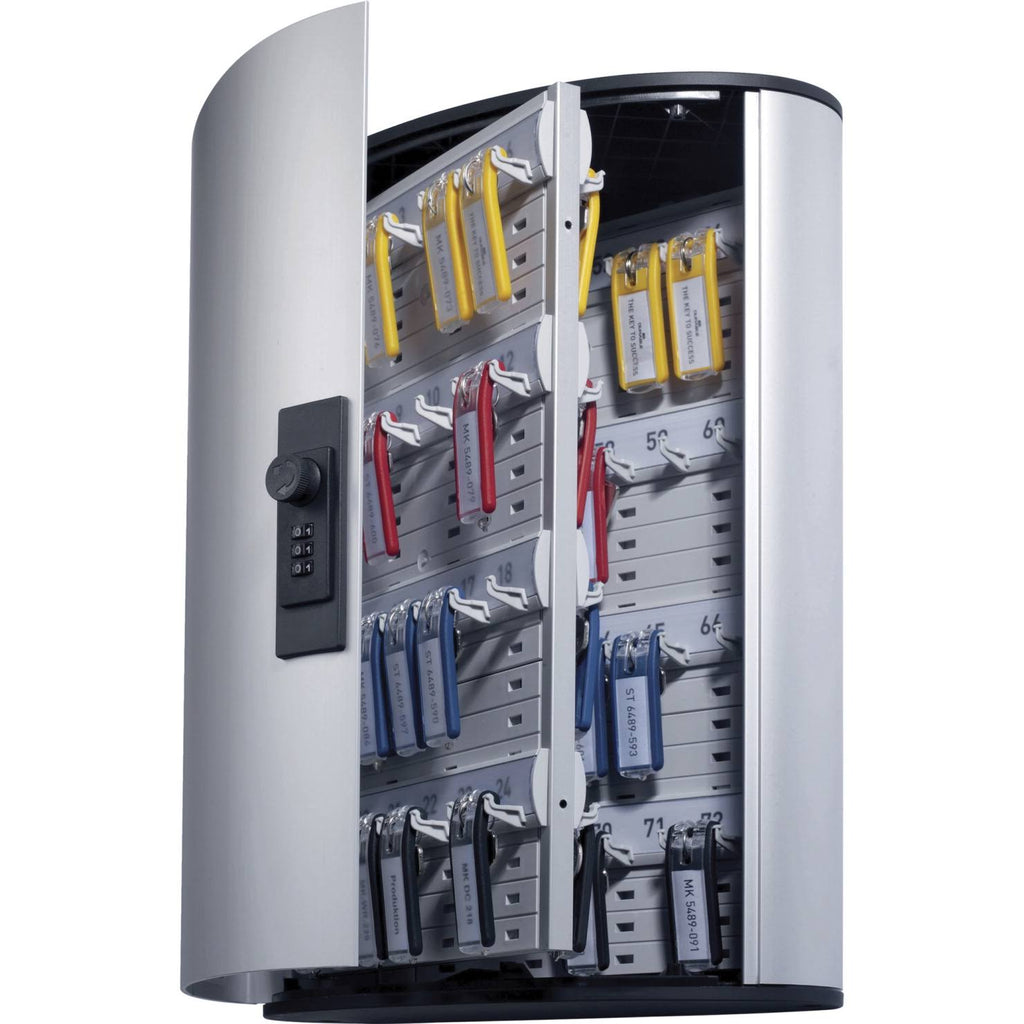 Locking Key Cabinet, 72-Key, Brushed G28633