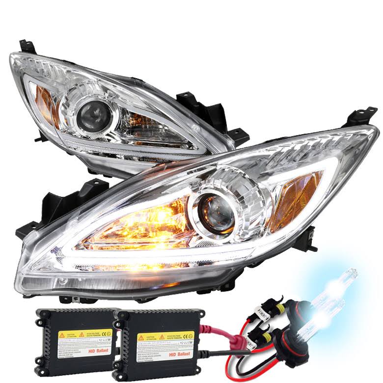 Chrome Projector Headlights with LED DRL Strip K250
