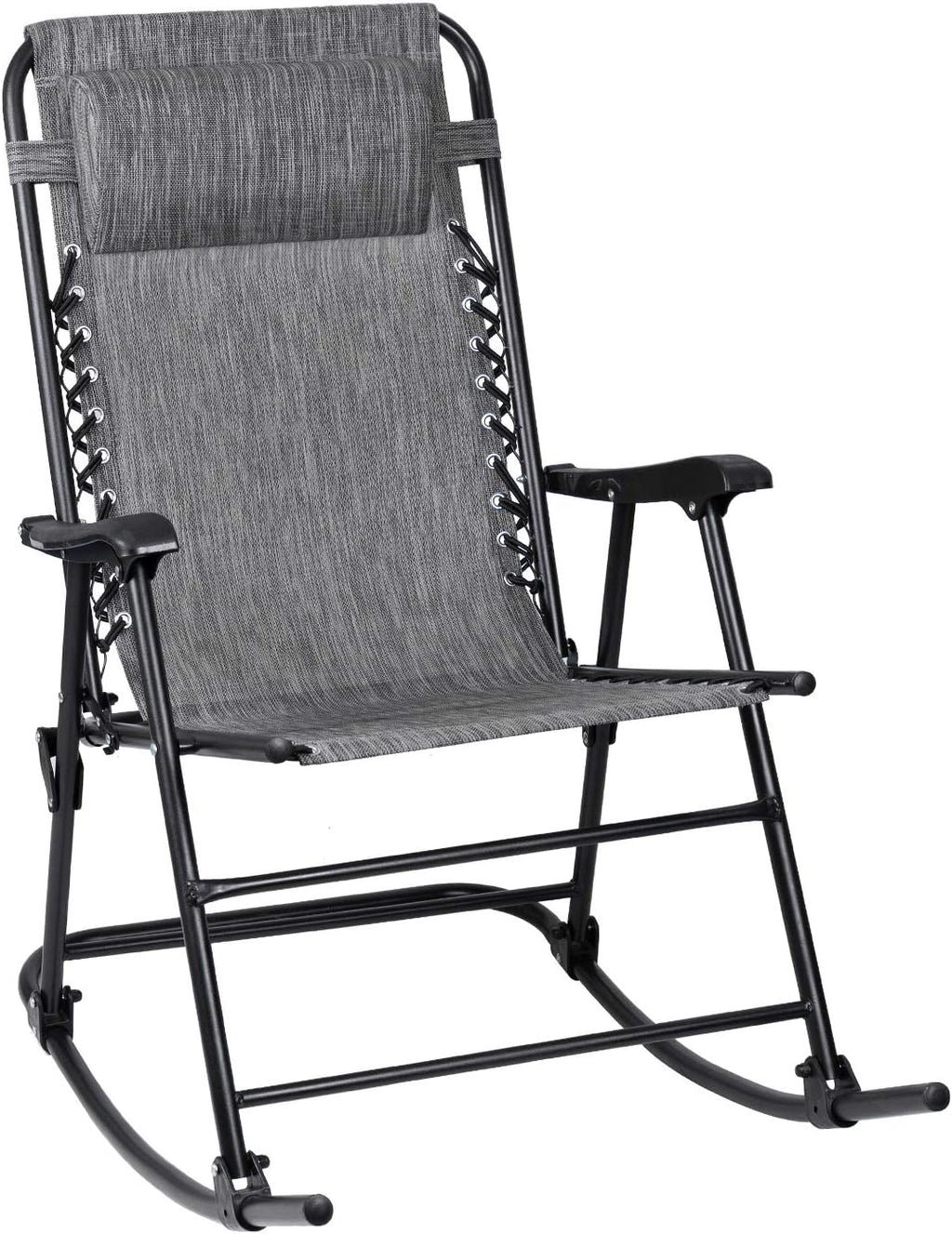 Beige Outdoor Folding Recliner Rocking Chair S819