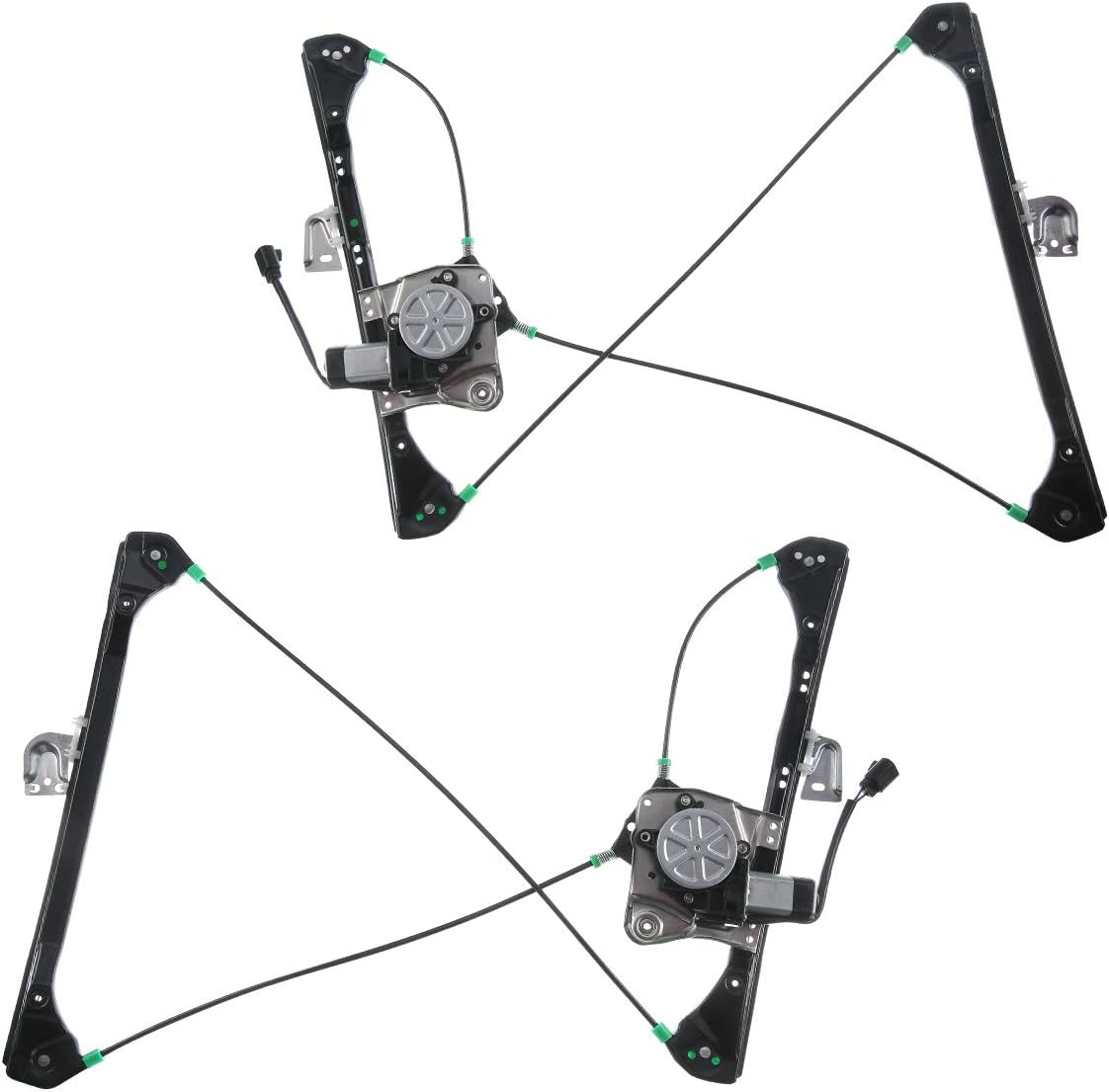 Power Window Regulator with Motor Compatible with Oldsmobile Alero Pontiac Grand Am 1999-2005 Coupe 2-Door Front Right Passenger Side Pack of 2 H486049