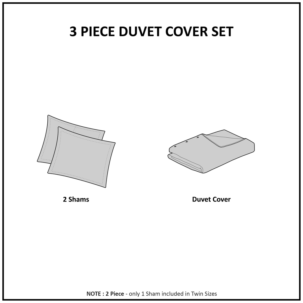 3 Piece Cotton Printed Duvet Cover Set King H849603