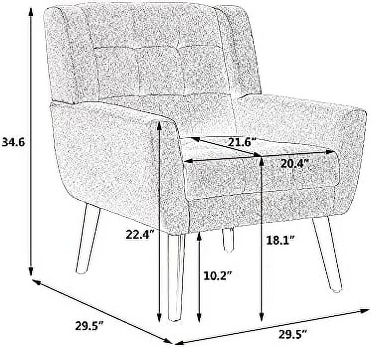 Yellow Upholstered Fabric Accent Chair with Arms J373827