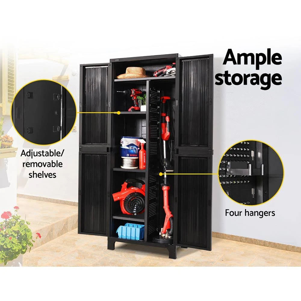 Black Outdoor Storage Cabinet 173cm G439
