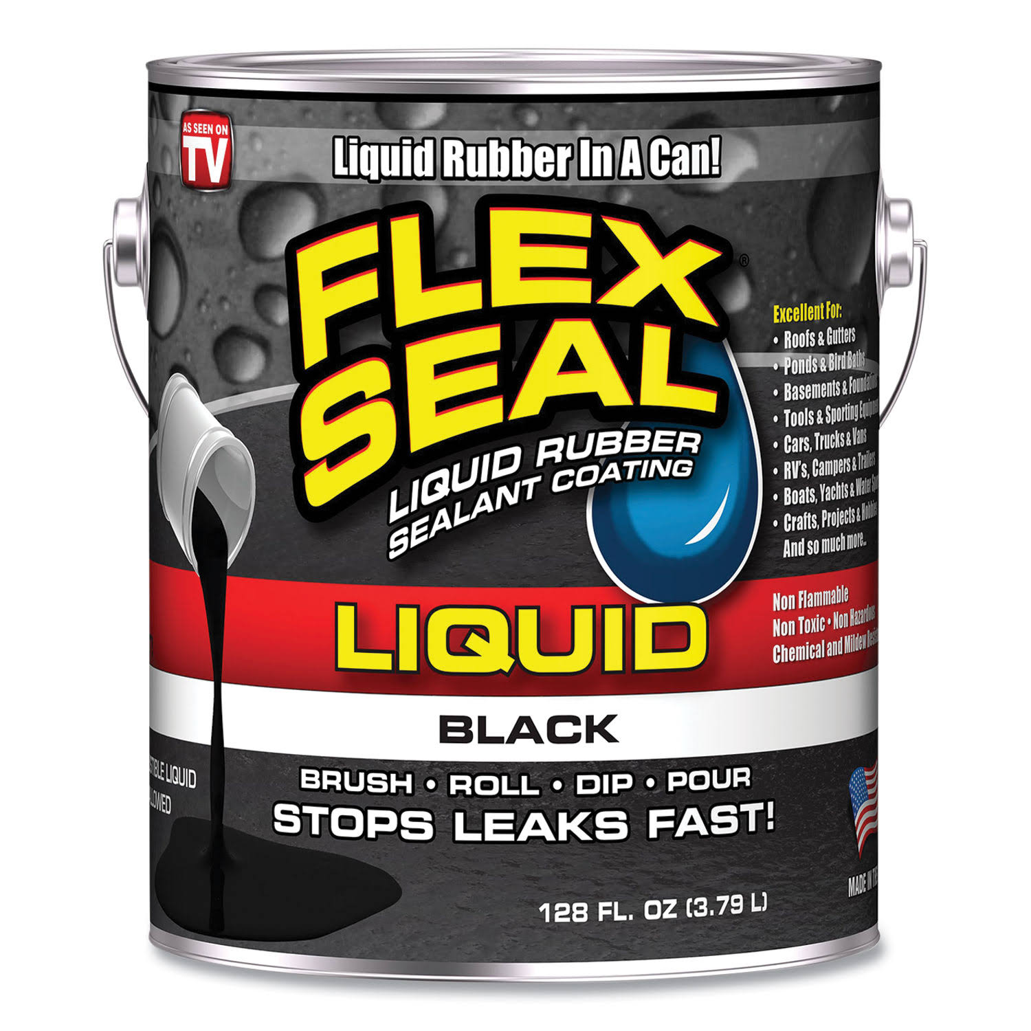 Black 128 fl oz Liquid Rubber Sealant Coating I442