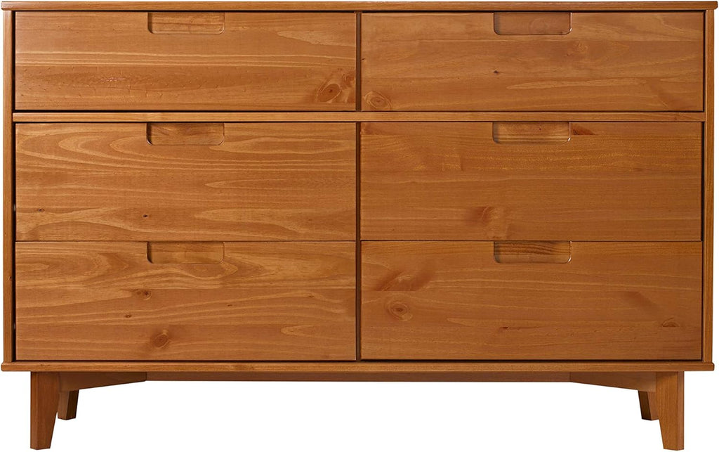 6 Drawer Caramel Wood Dresser B3092