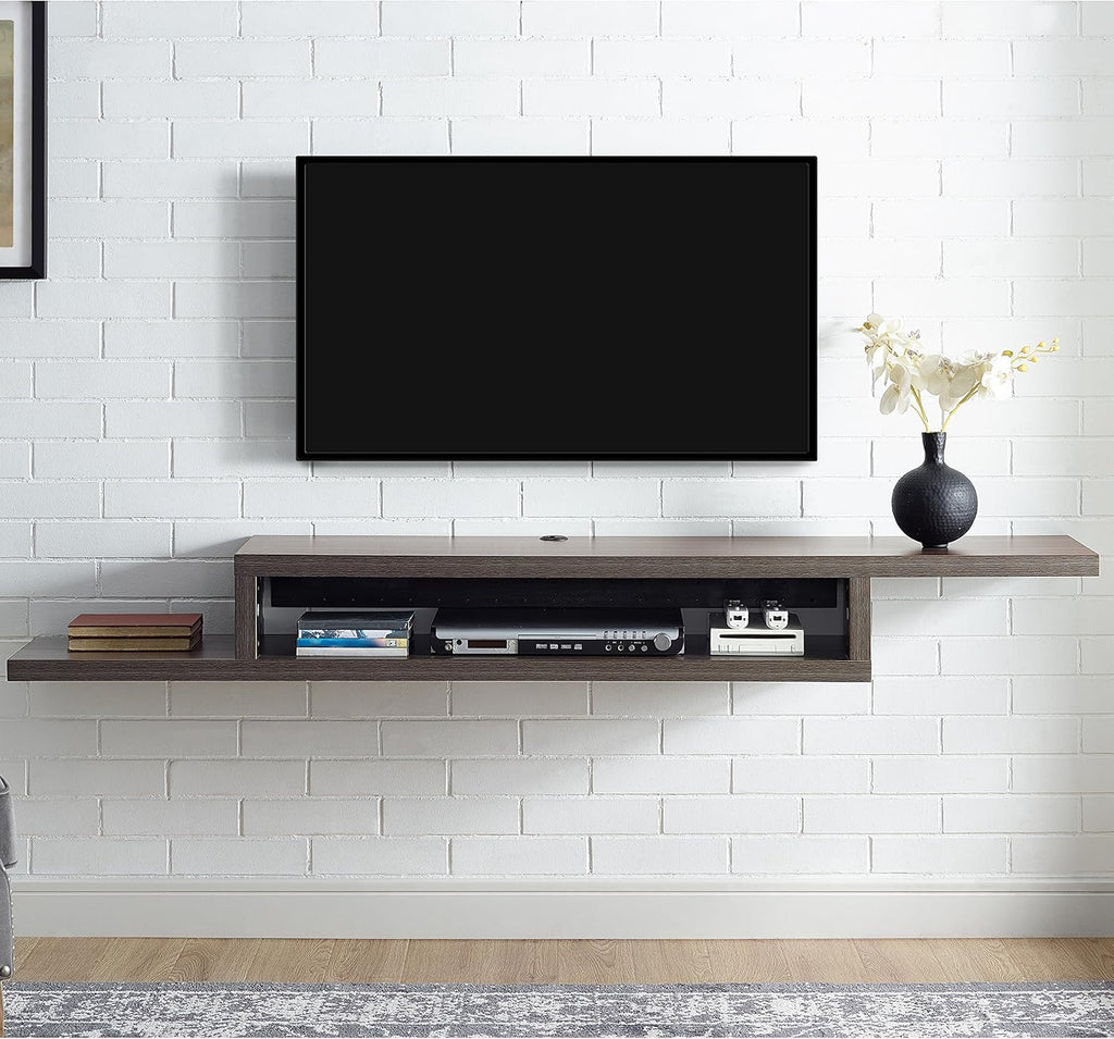 Skyline Walnut Floating Wall Mounted TV Console D474