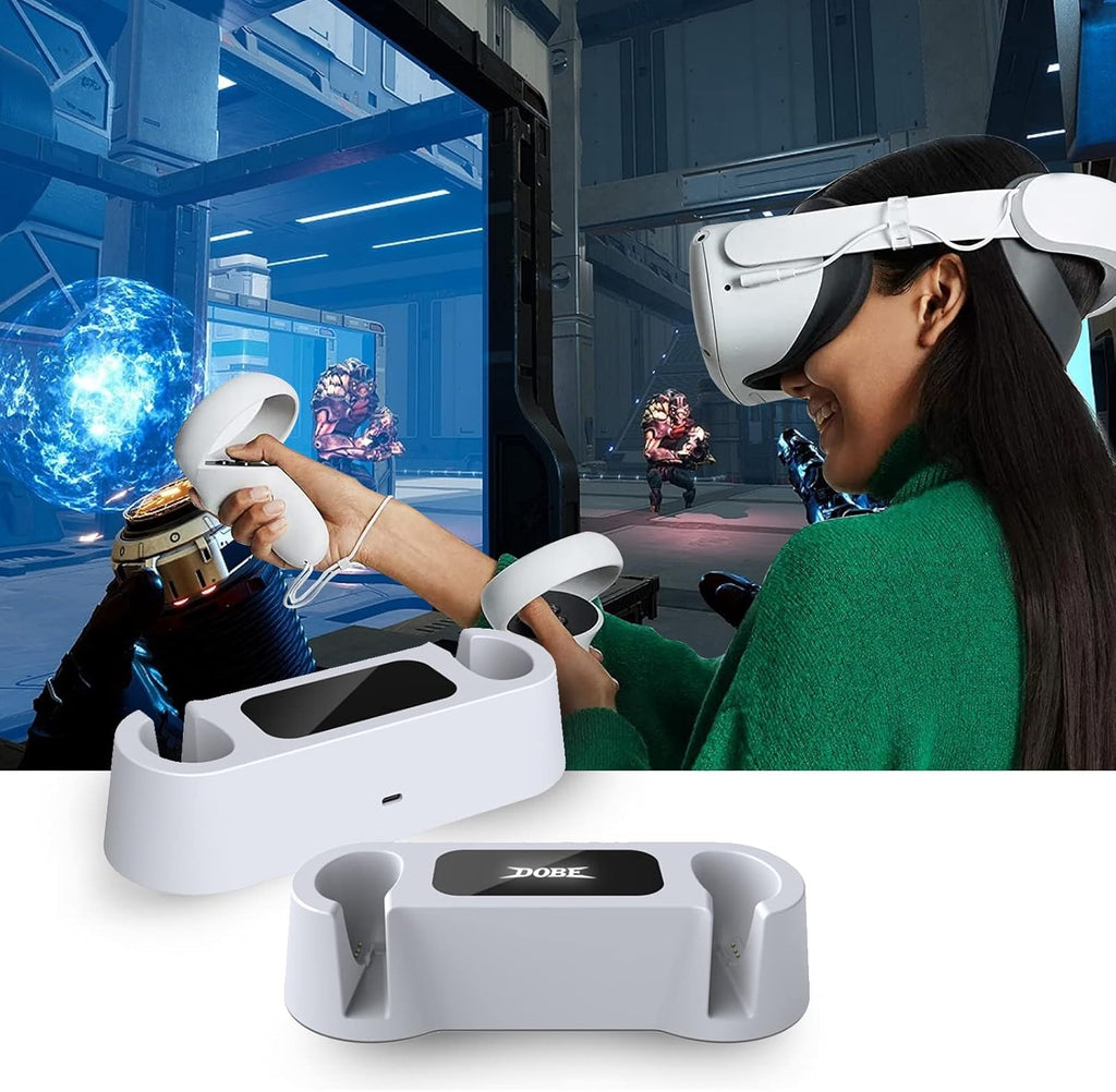 Charging Dock for Oculus Quest 2 Controllers with 2 Rechargeable Batteries and Type-C Charging Cable N477957