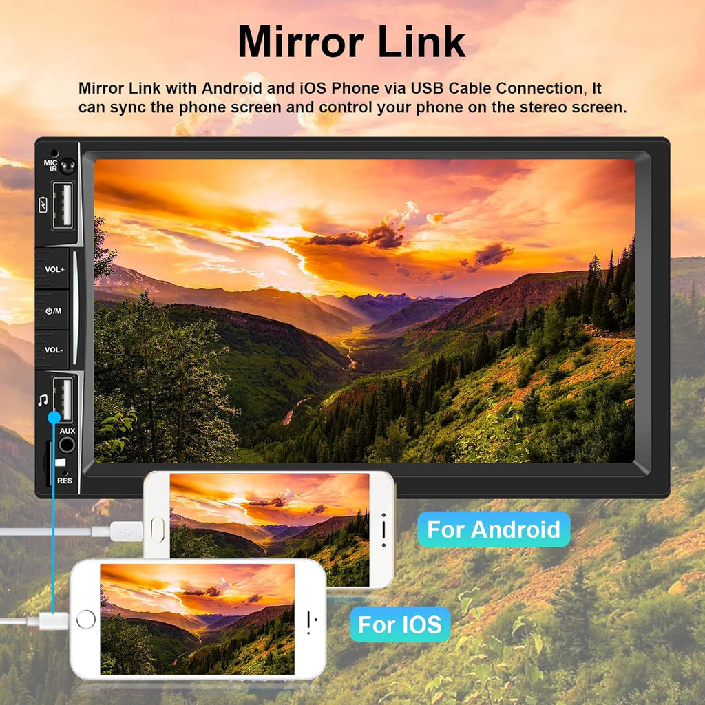 7 inch Touch Screen Car Stereo Radio with Bluetooth Backup Camera T5894