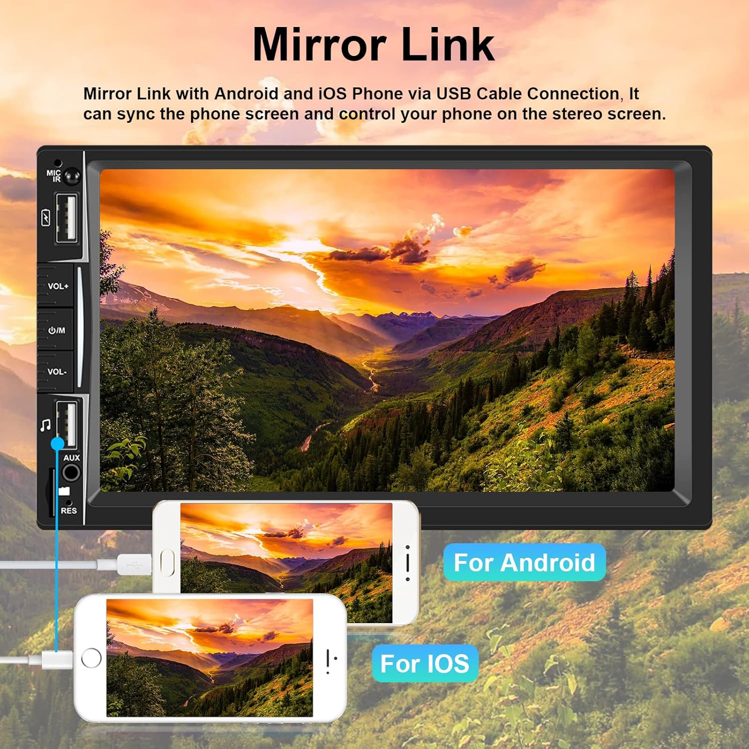 7 inch Touch Screen Car Stereo Radio with Bluetooth Backup Camera T5894