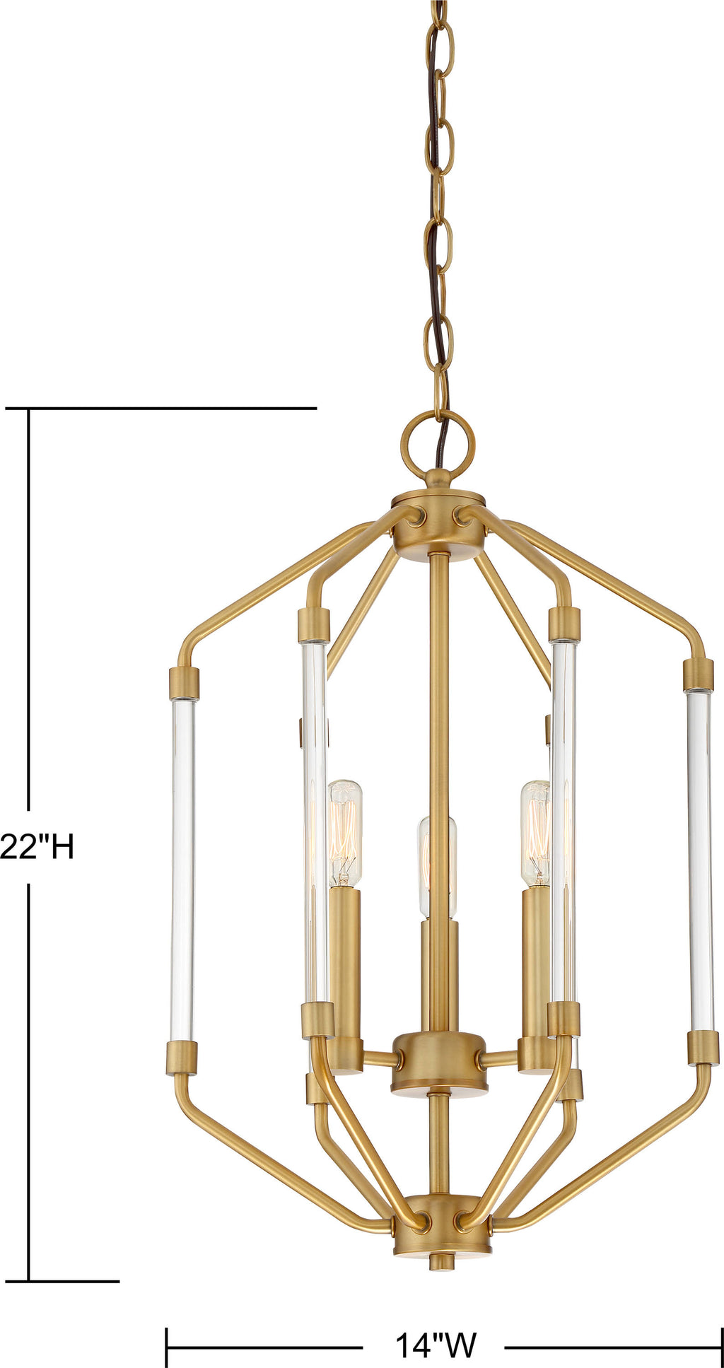 Warm Brass 3 Light Foyer P36051