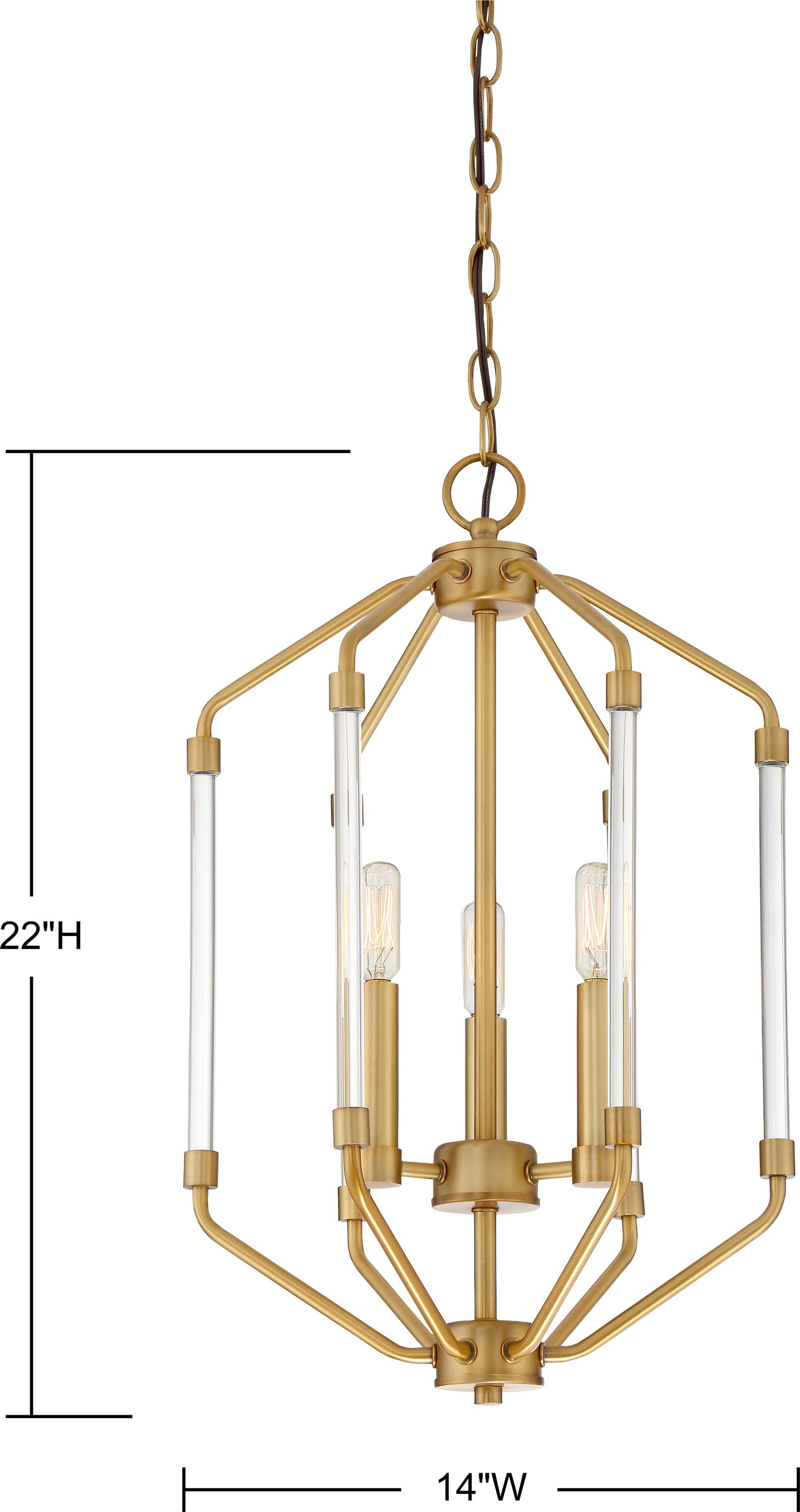 Warm Brass 3 Light Foyer P36051