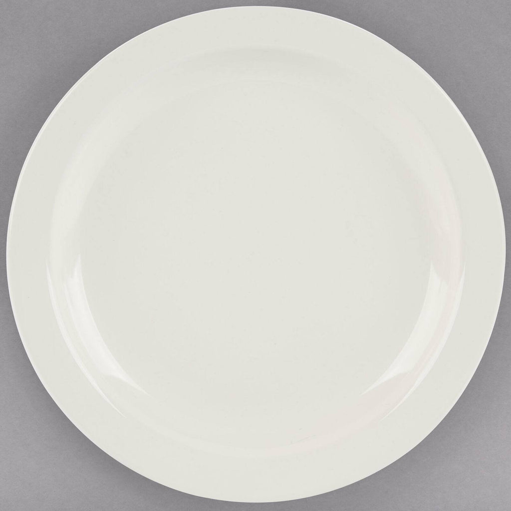8 1/4x22 Ivory Narrow Rim Stoneware Plate - 36/Case H417517