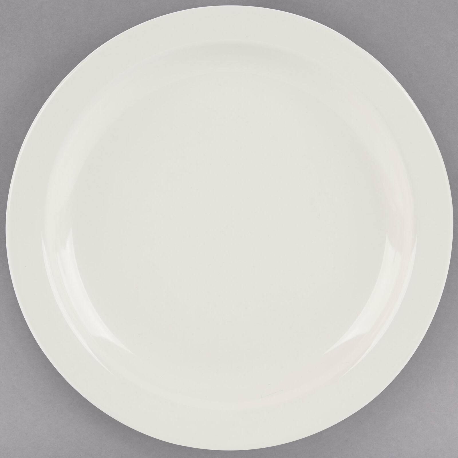 8 1/4x22 Ivory Narrow Rim Stoneware Plate - 36/Case H417517