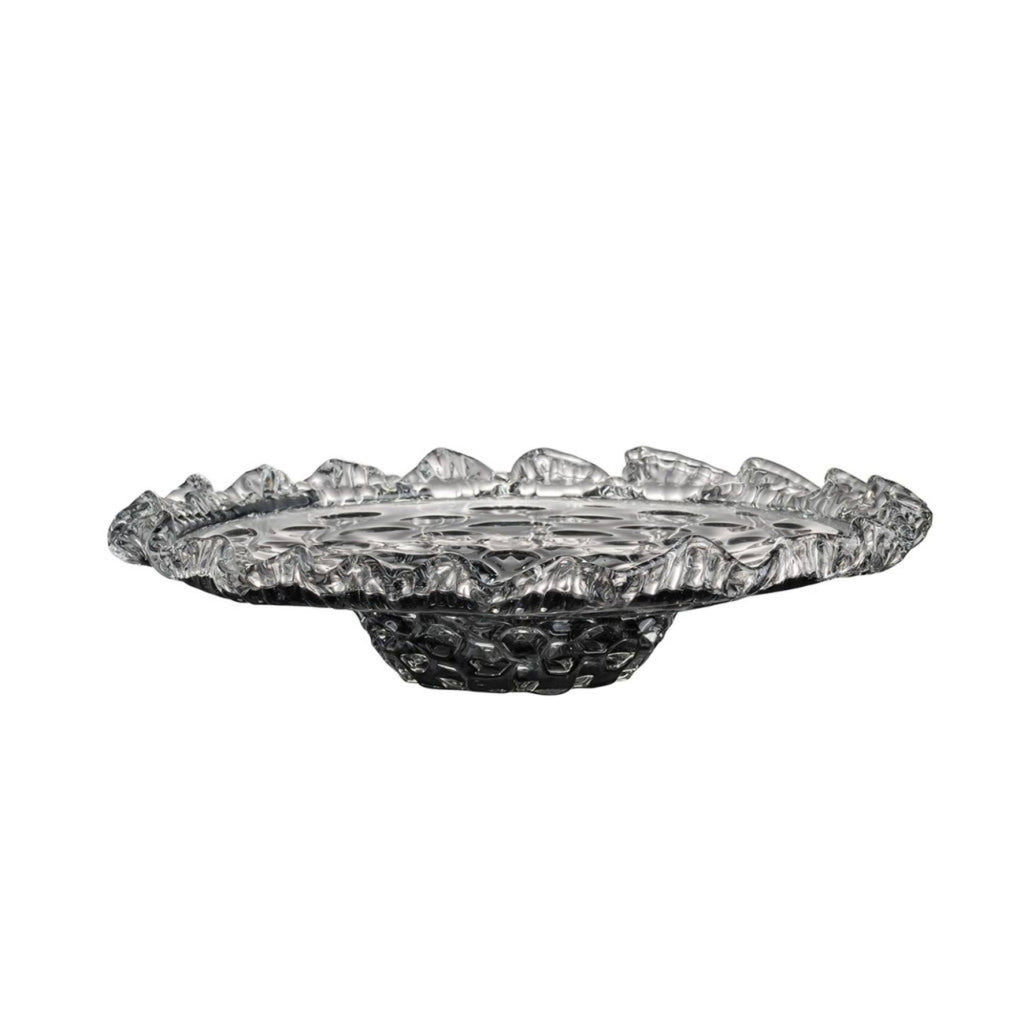 Smoke Gray Decorative Round Glass Plate Z73668