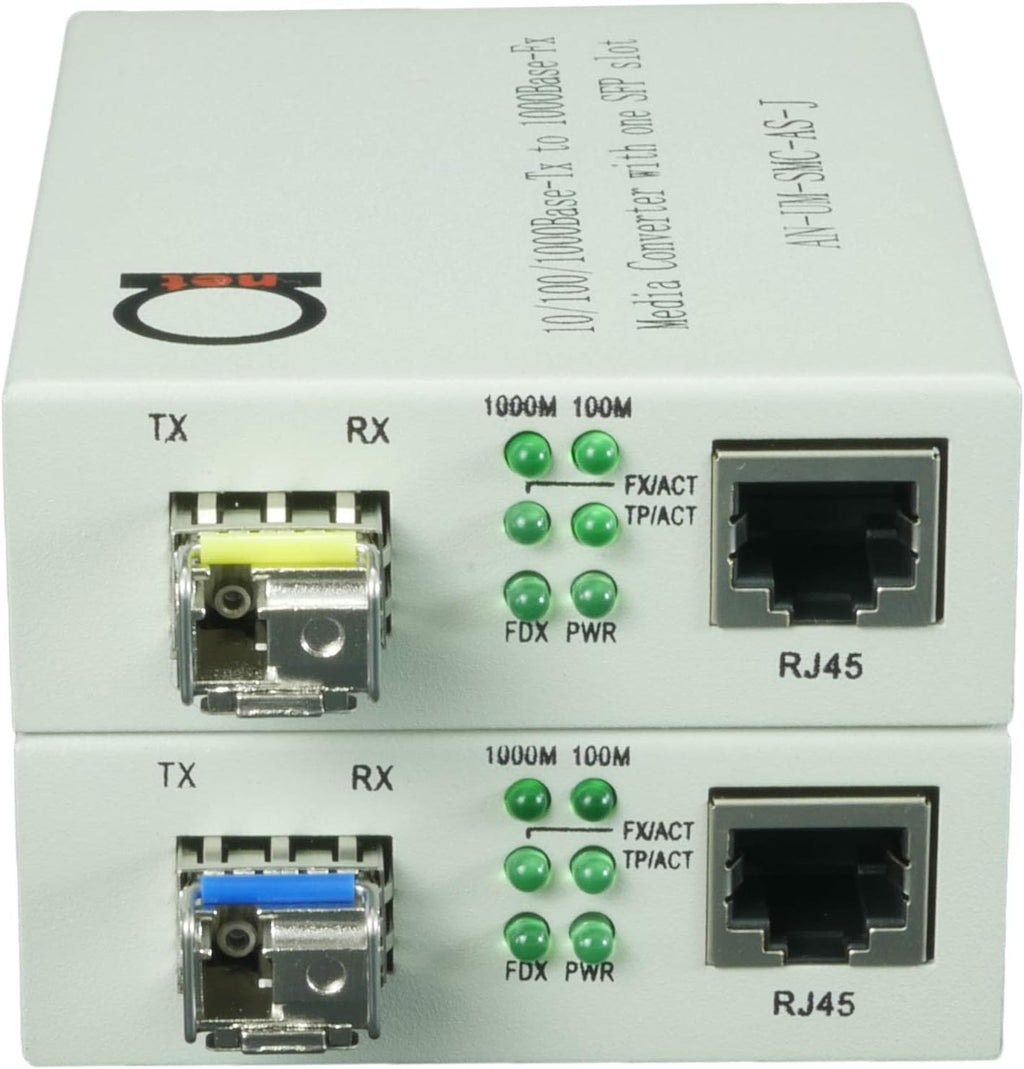 Single Mode LC WDM Single Fiber Bi-Di Gigabit Media Converter 20km to UTP Cat5e Cat6 10/100/1000 RJ-45 - 1 Pair Z608014
