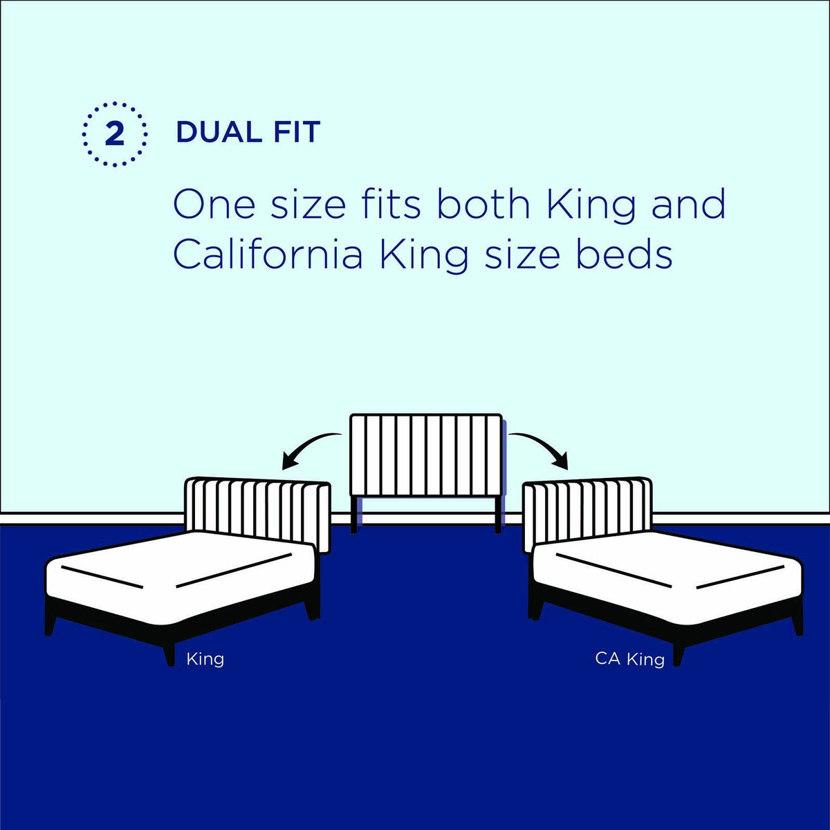 Navy Performance Velvet King/California King Headboard V171069