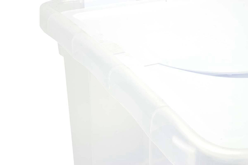 48 Quart Clear Hinged Plastic Storage Container 6 Pack D834