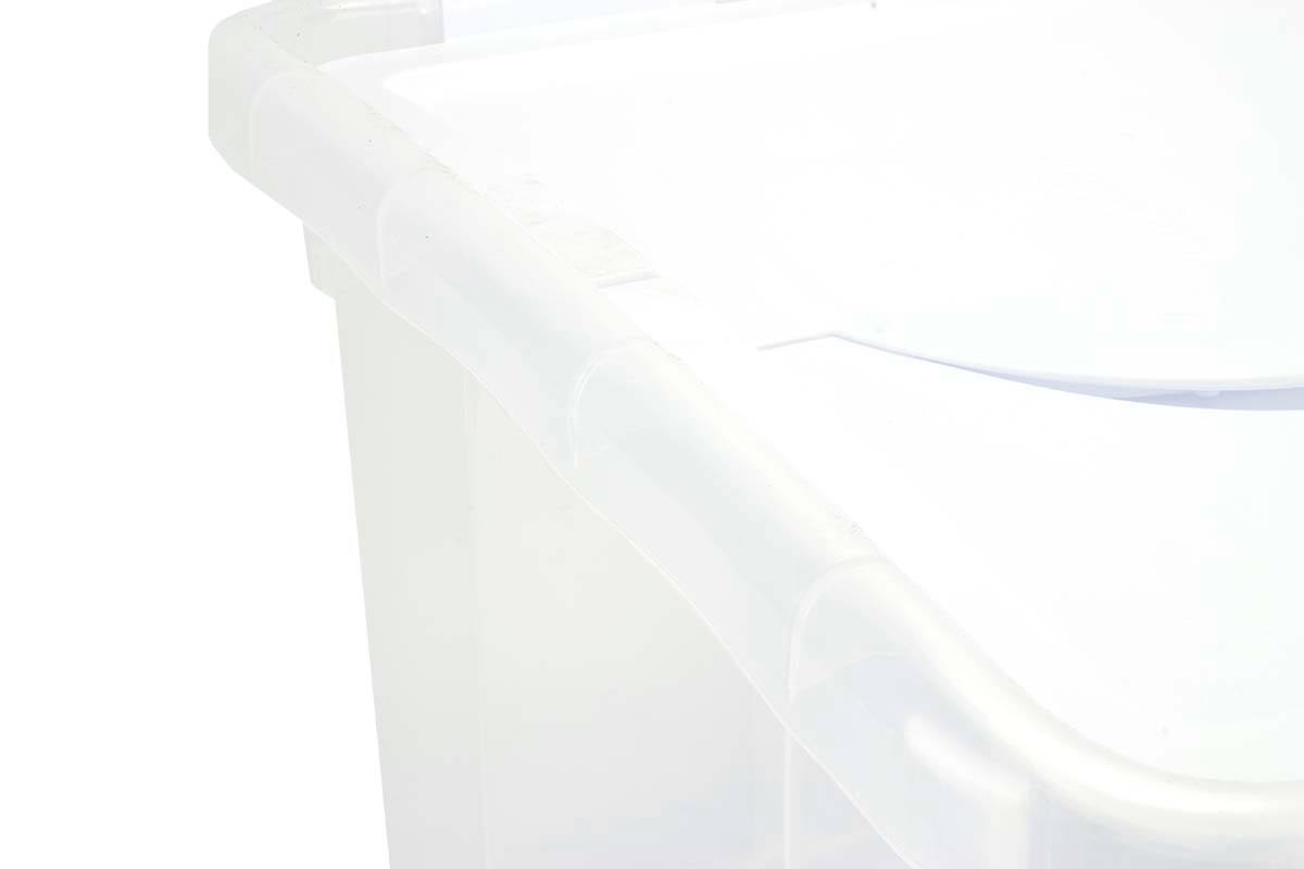48 Quart Clear Hinged Plastic Storage Container 6 Pack D834