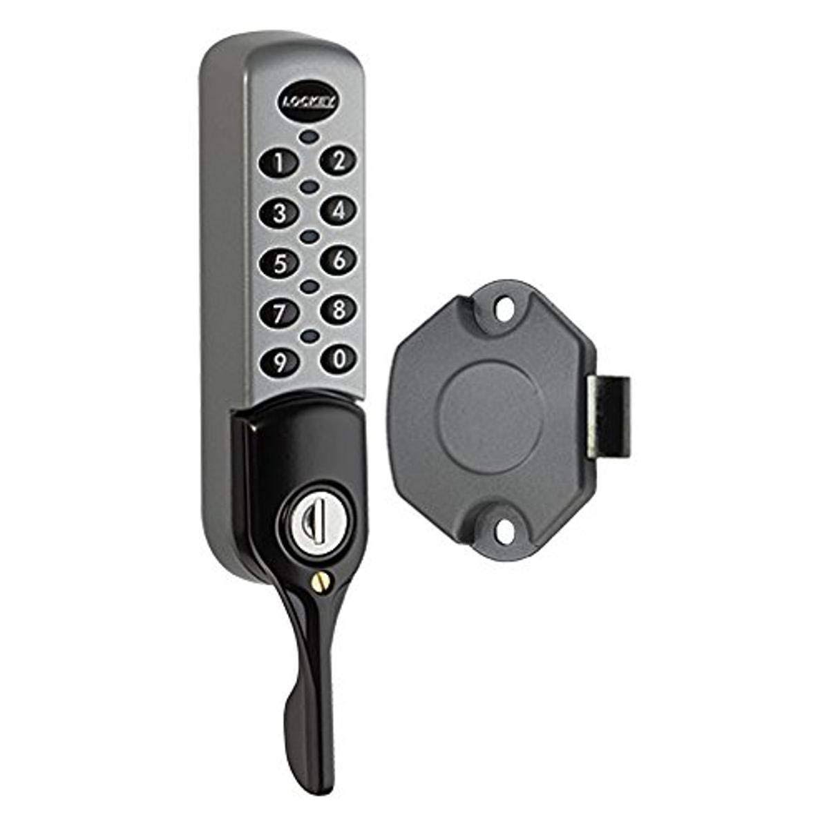 Electronic Cabinet & Locker Lock with Lever Handle with Slam Latch Vertical - Silver C4105