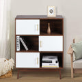 Walnut Storage Cabinet with Doors and Open Shelves Z896928