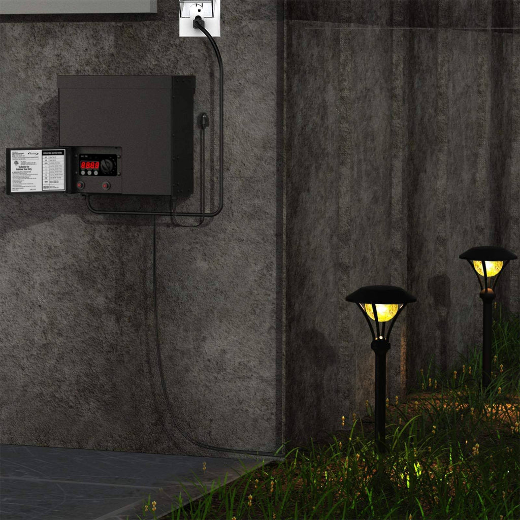 600 Watt Power Pack with Sensor Photo Cell and Weather Shield for Low Voltage Landscape Lighting M274