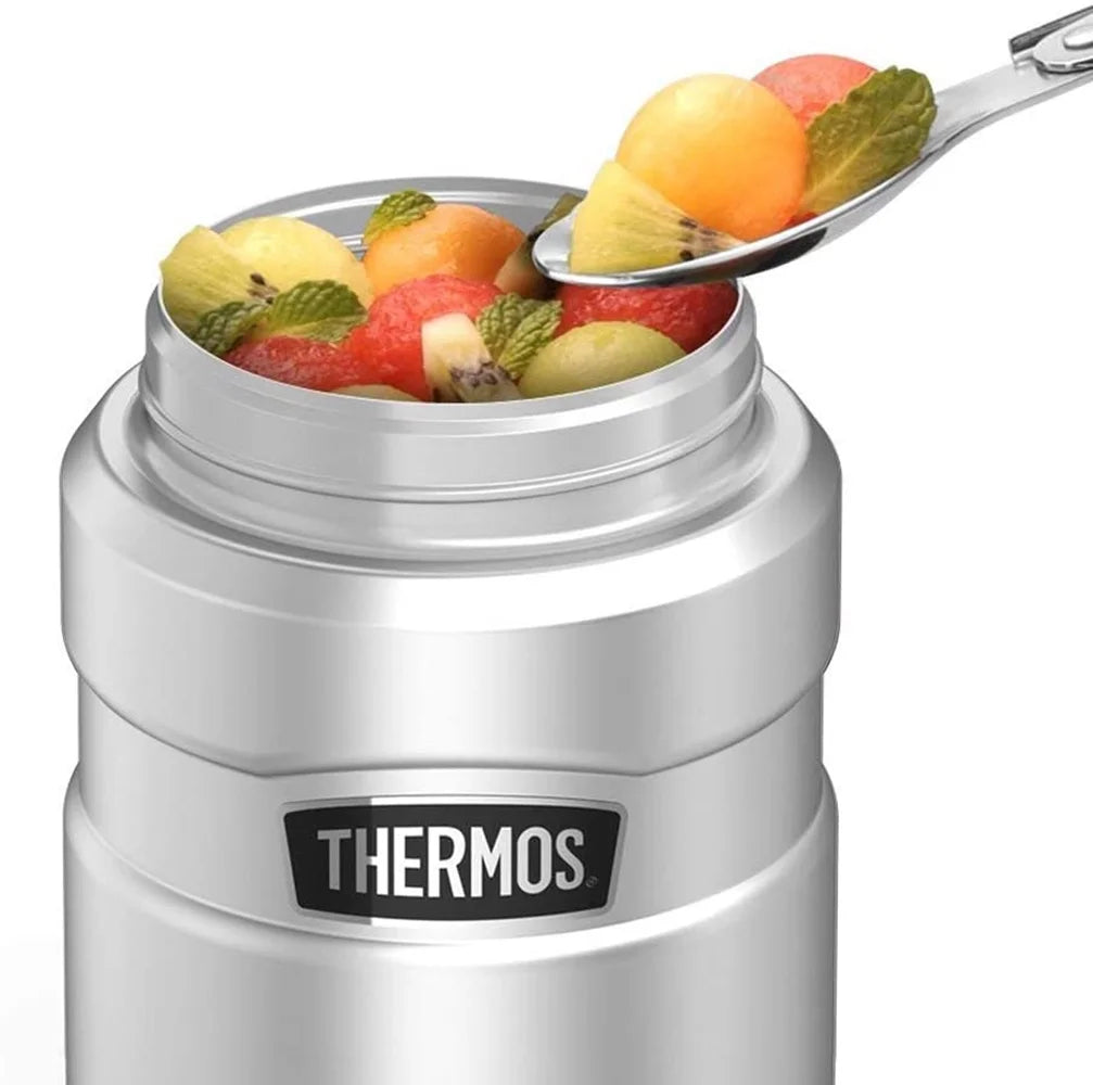 Stainless Steel Food Jar with Folding Spoon, 16oz F35309