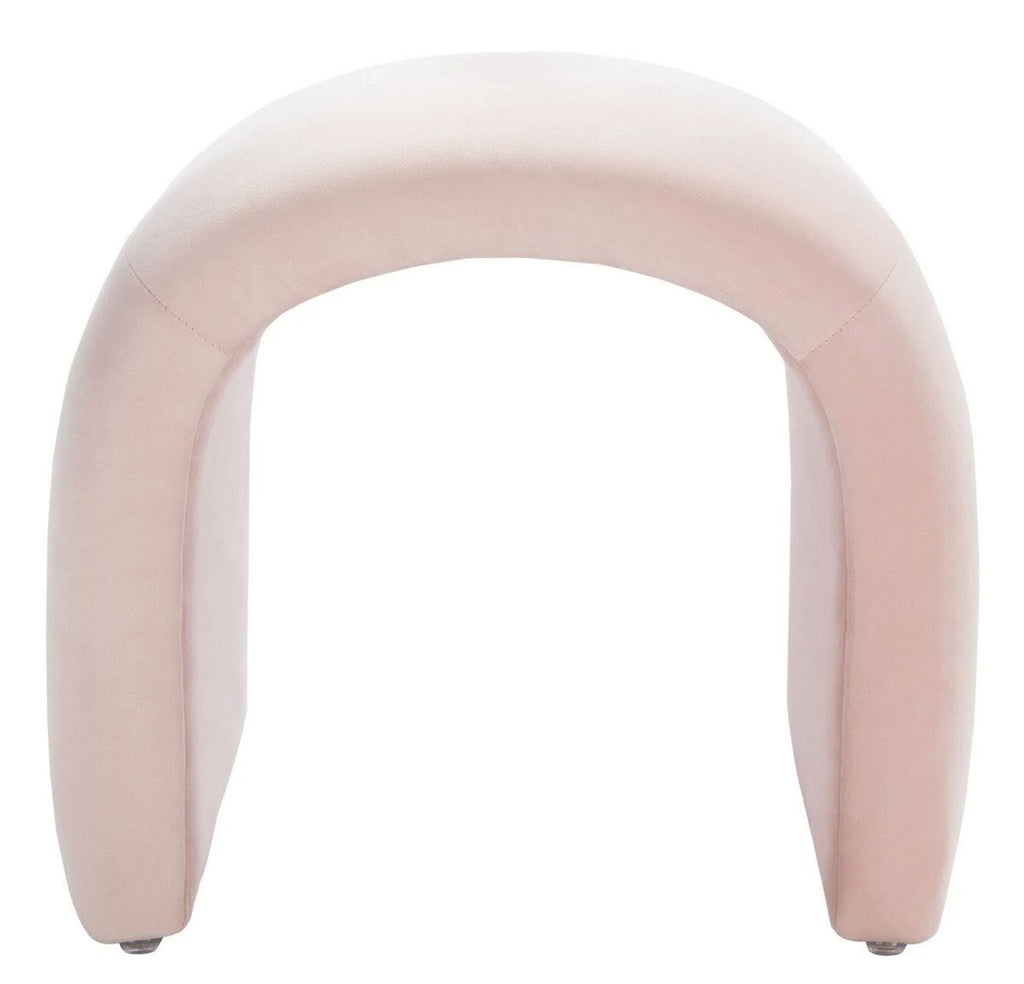 Light Pink Velvet Ottoman V2392
